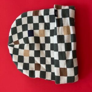Vans Checkered Beanie in Black, White, and Brown